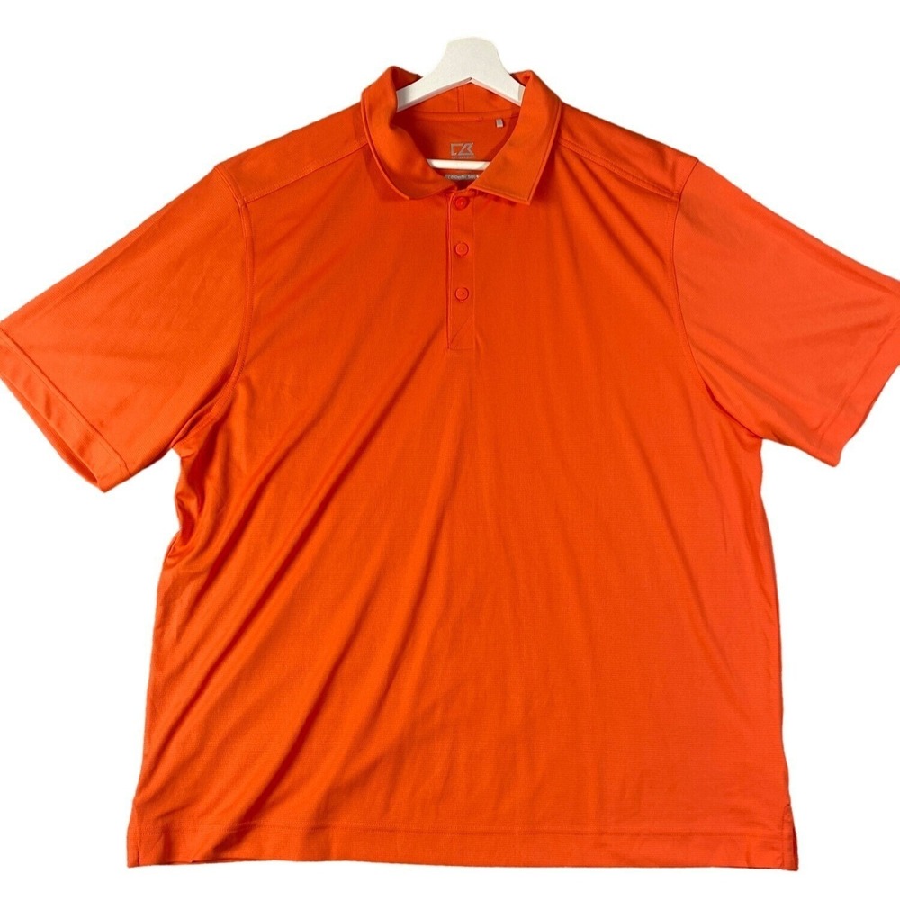 Cutter & Buck Mens Gorpcore Athleisure UPF 50+ Polo Shirt XXL Orange CB DryTec